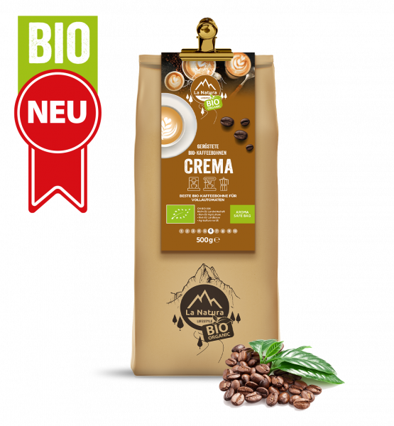 Milder Crema BIO Bohne Kaffee 500g La Natura Lifestyle