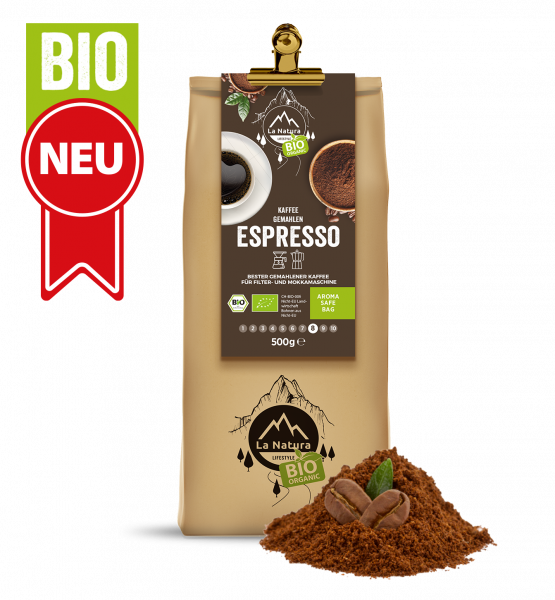 Espresso BIO Kaffee gemahlen 500g La Natura Lifestyle