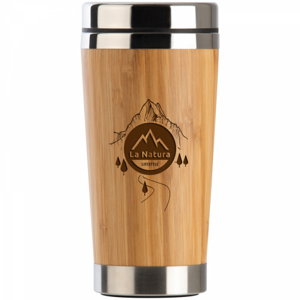 Kaffeebecher To-Go Thermobecher aus Bambus und Edelstahl 450ml