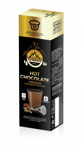 Kakao Hot Chocolate Cremiger Gormet Kakao Gold 10 Kapseln - Tchibo Cafissimo®* kompatibel La Natura